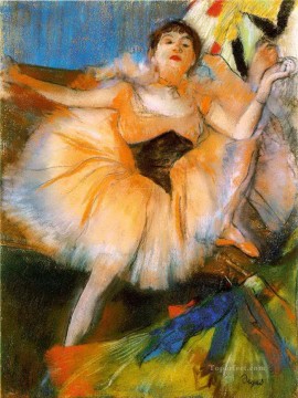  sentado Pintura al %C3%B3leo - bailarina sentada 1 Edgar Degas